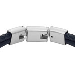 Bracelet FOSSIL acier cuir bleu marine - vue 3
