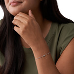 Bracelet FOSSIL argent 925 zirconias 19 cm - vue porté 1