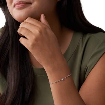 Bracelet FOSSIL argent 925 zirconias 19 cm