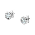 Boucles d'oreilles FOSSIL argent 925 nacre et zirconias - vue 1