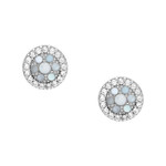 Boucles d'oreilles FOSSIL argent 925 nacre et zirconias - vue 2