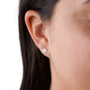 Boucles d'oreilles FOSSIL argent 925 nacre et zirconias - vue Vporté 1