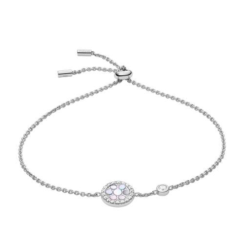 FOSSIL silver bracelet 925 mother-of-pearl and zirconias