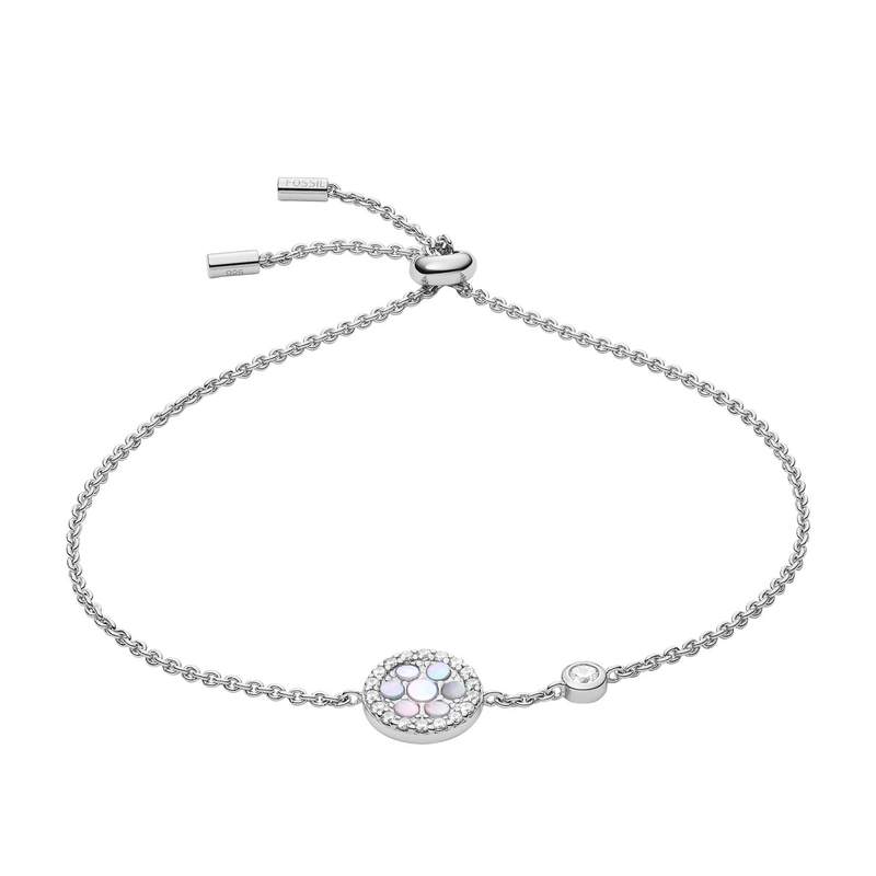 Bracelet FOSSIL argent 925 nacre et zirconias - vue 1