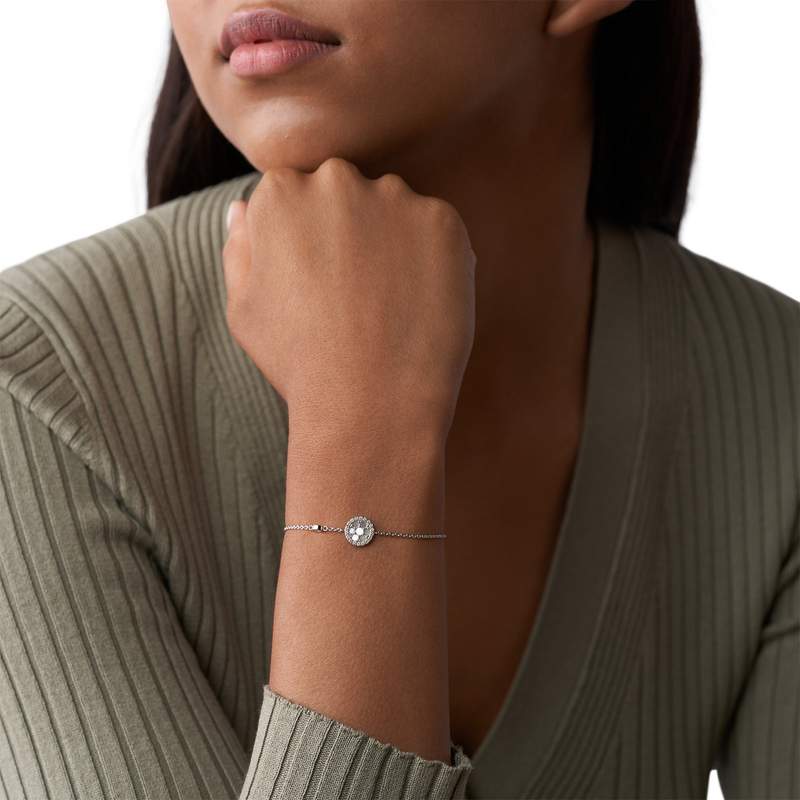 Bracelet FOSSIL argent 925 nacre et zirconias - vue porté 1