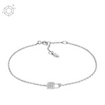 Bracelet FOSSIL argent 925 cadenas et zirconias 19 cm - vue 1