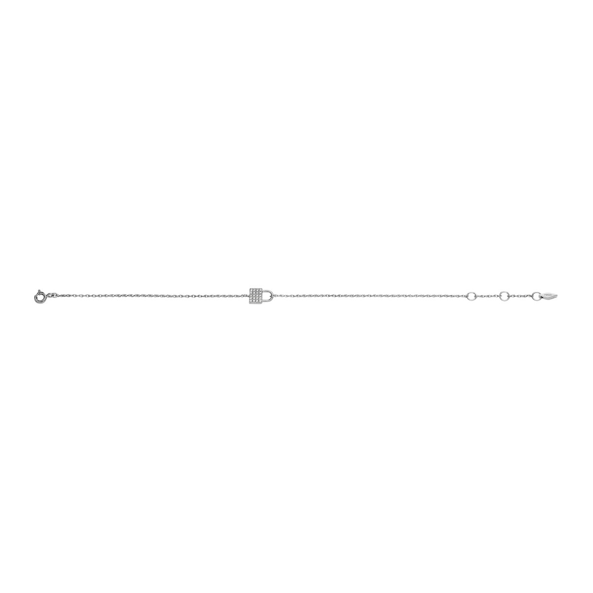 Bracelet FOSSIL argent 925 cadenas et zirconias 19 cm - vue 2