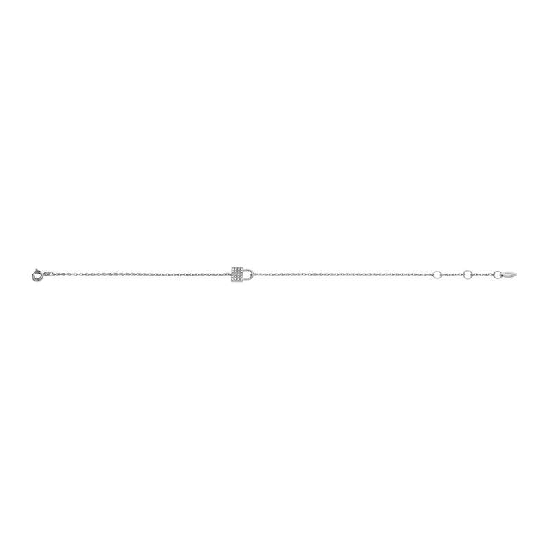 Bracelet FOSSIL argent 925 cadenas et zirconias 19 cm - vue 2
