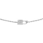Bracelet FOSSIL argent 925 cadenas et zirconias 19 cm - vue D1
