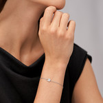 Bracelet FOSSIL argent 925 cadenas et zirconias 19 cm - vue porté 1