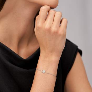 Bracelet FOSSIL argent 925 cadenas et zirconias 19 cm