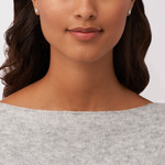 Boucles d'oreilles FOSSIL argent 925 cadenas et zirconias - vue porté 2