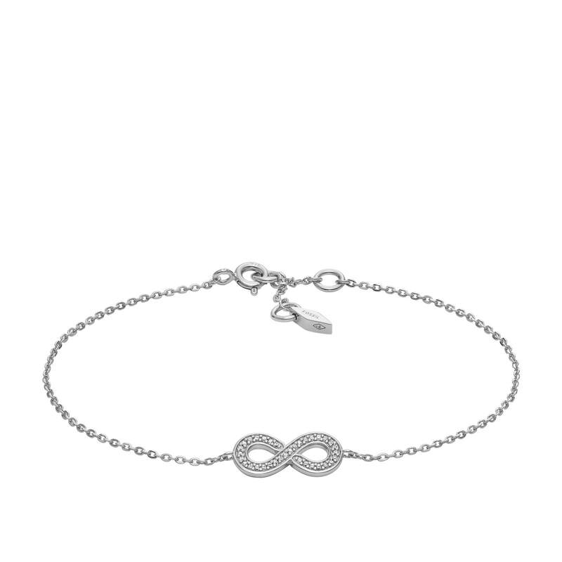 Bracelet FOSSIL argent 925 infini et zirconias 19 cm - vue 1