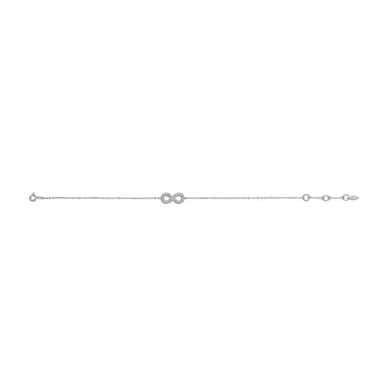 Bracelet FOSSIL argent 925 infini et zirconias 19 cm - vue 2