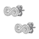 Boucles d'oreilles FOSSIL argent 925 infini et zirconias - vue 3