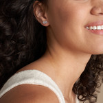 Boucles d'oreilles FOSSIL argent 925 infini et zirconias - vue porté 1