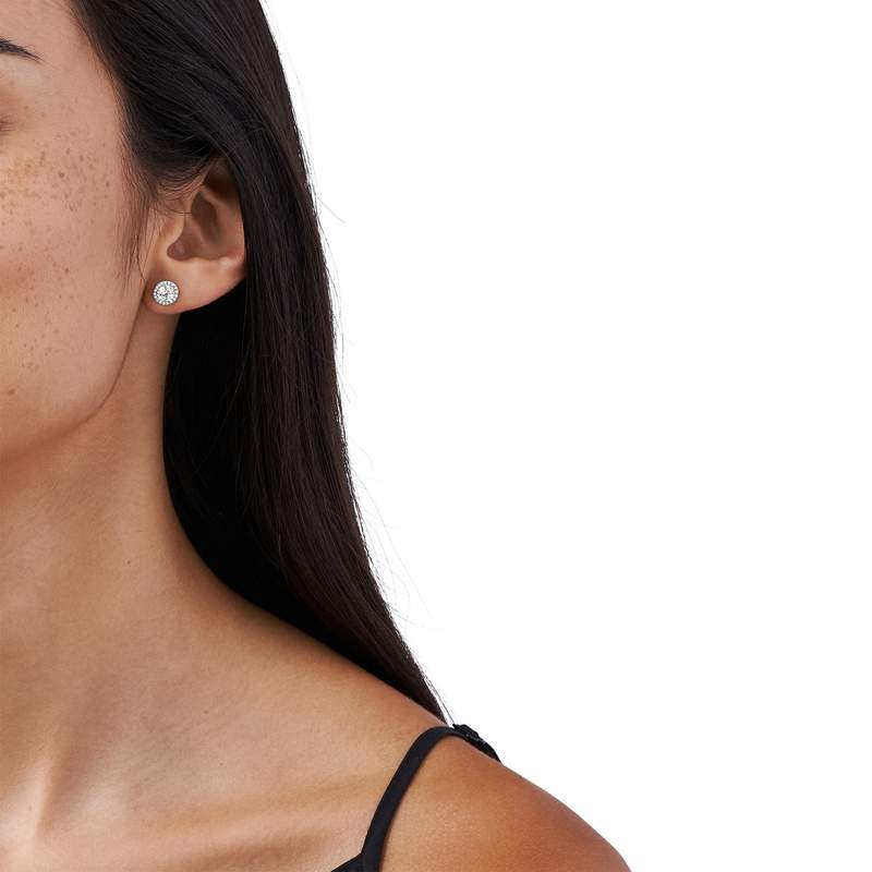 Boucles d'oreilles MICHAEL KORS argent 925 rhodié zirconias - vue porté 1