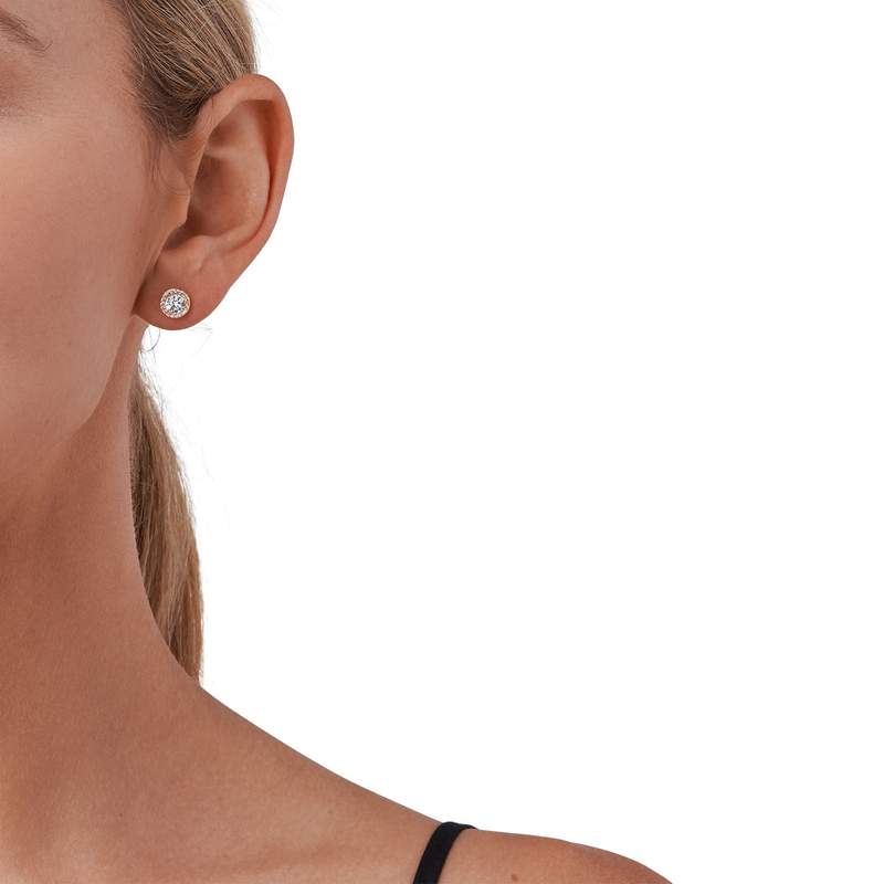 Boucles d'oreilles MICHAEL KORS argent 925 rosé zirconias - vue porté 1