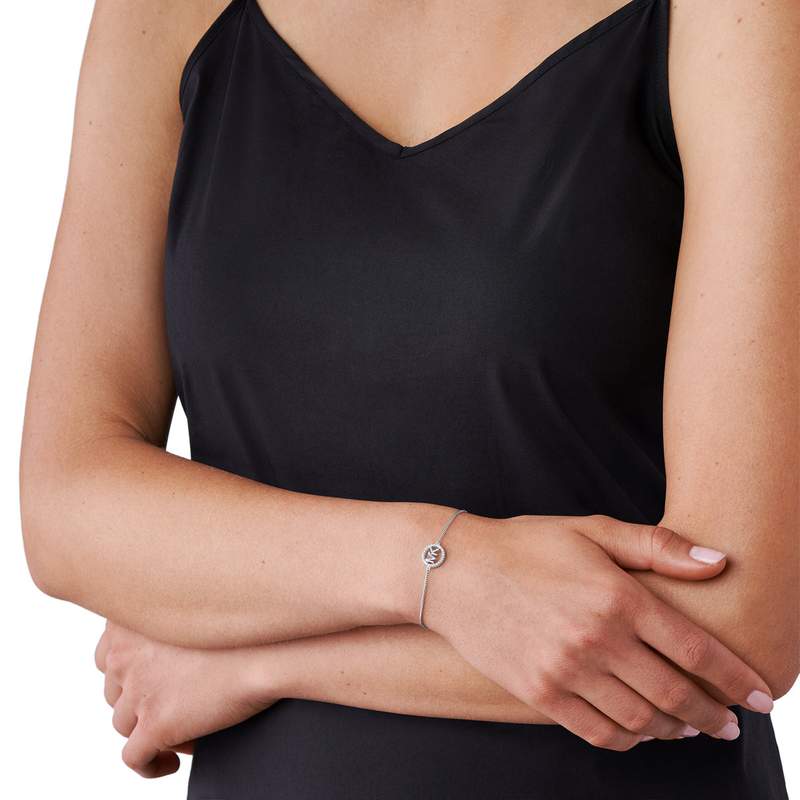 Bracelet MICHAEL KORS argent 925 rhodié zirconias - vue porté 1