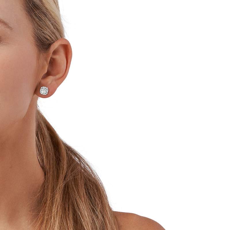 Boucles d'oreilles MICHAEL KORS argent 925 rhodié zirconias - vue porté 1