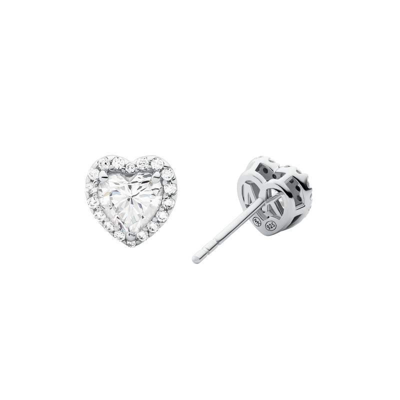 Boucles d'oreilles MICHAEL KORS argent 925 rhodié coeurs zirconias - vue 2