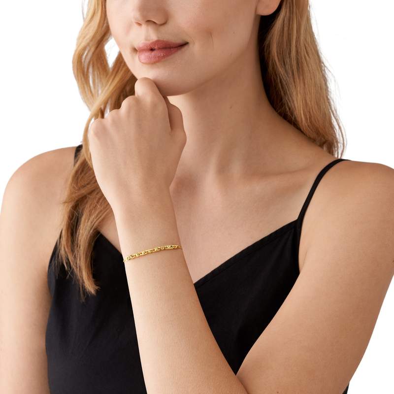 Bracelet MICHAEL KORS argent 925 rhodié 2 tons zirconias - vue porté 1