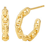 Boucles d'oreilles demi créoles MICHAEL KORS argent 925 doré - vue 1