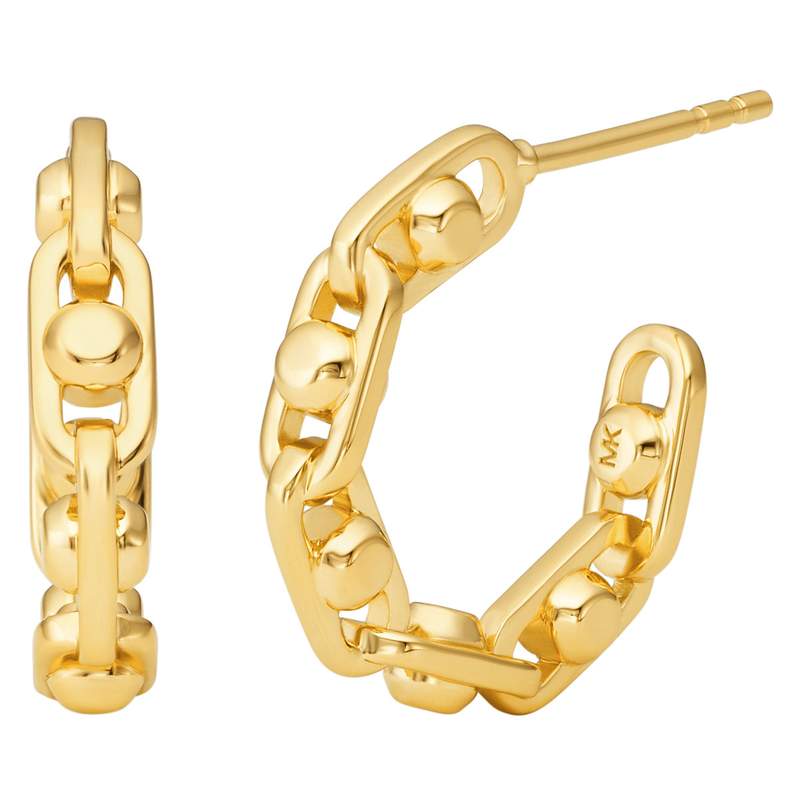 Boucles d'oreilles demi créoles MICHAEL KORS argent 925 doré - vue 1