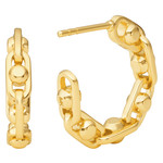 Boucles d'oreilles demi créoles MICHAEL KORS argent 925 doré - vue 2