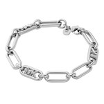 Bracelet MICHAEL KORS laiton argenté maille fantaisie 18 cm - vue 1