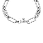 Bracelet MICHAEL KORS laiton argenté maille fantaisie 18 cm - vue 2