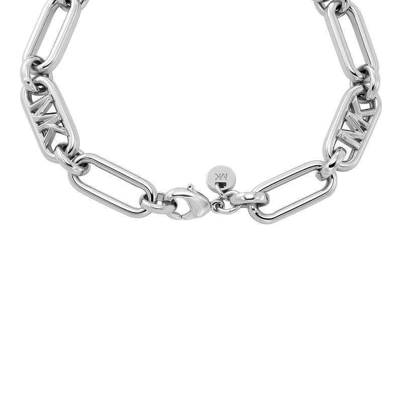 Bracelet MICHAEL KORS laiton argenté maille fantaisie 18 cm - vue 2
