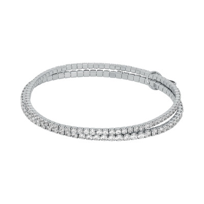 Bracelet MICHAEL KORS laiton argenté jonc zirconias