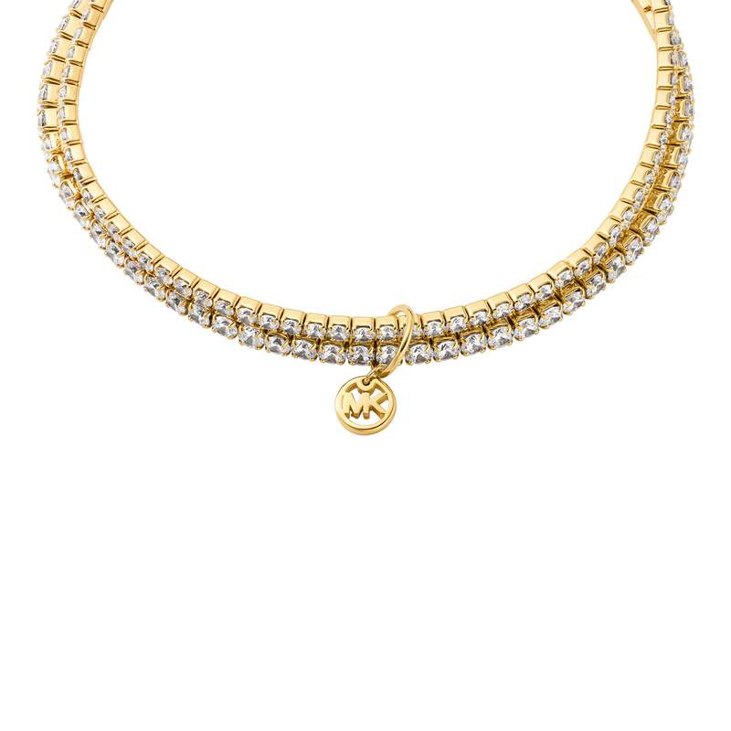 Bracelet MICHAEL KORS laiton doré jonc zirconias - vue 2