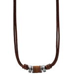 Collier FOSSIL cuir marron - vue 1