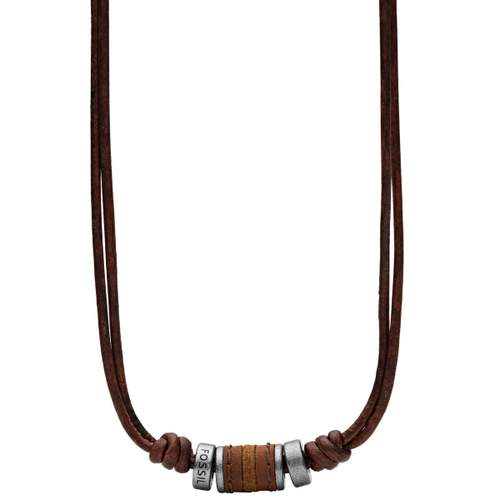 Collier FOSSIL cuir marron