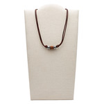 Collier FOSSIL cuir marron - vue porté 1