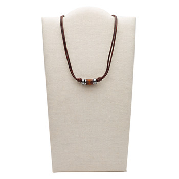 Collier FOSSIL cuir marron