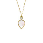 Collier FOSSIL acier inoxydable doré nacre 47 cm - vue 1