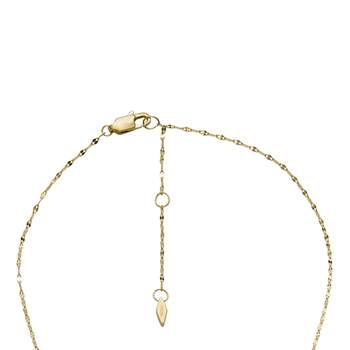 FOSSIL ketting van verguld roestvrij staal met parelmoer, 47 cm