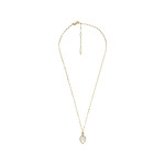 Collier FOSSIL acier inoxydable doré nacre 47 cm - vue 3