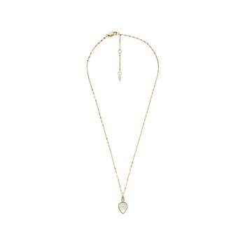 FOSSIL ketting van verguld roestvrij staal met parelmoer, 47 cm