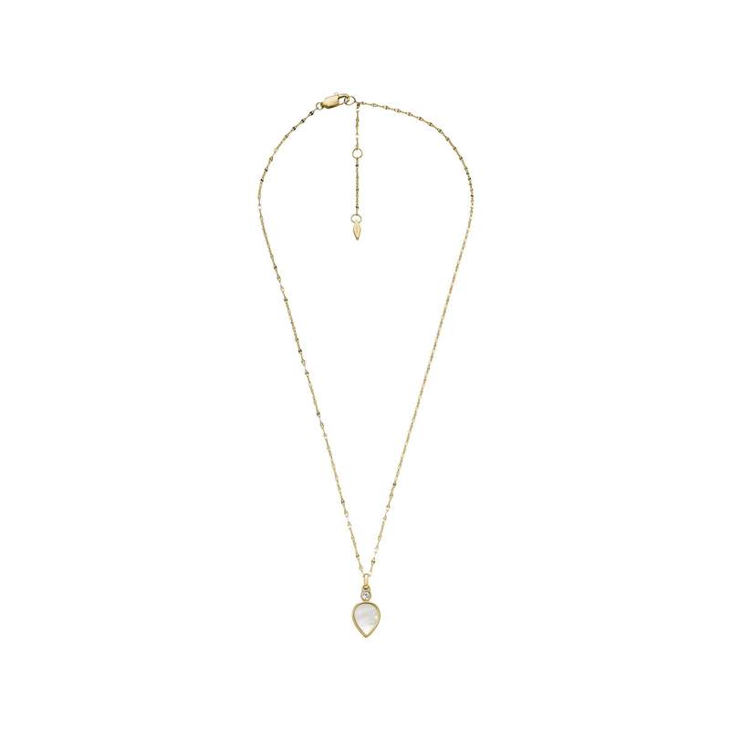 Collier FOSSIL acier inoxydable doré nacre 47 cm - vue 3