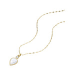 Collier FOSSIL acier inoxydable doré nacre 47 cm - vue D1