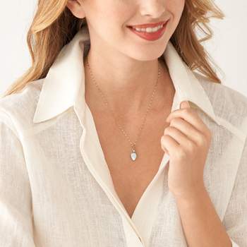FOSSIL ketting van verguld roestvrij staal met parelmoer, 47 cm