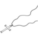 Collier FOSSIL acier inoxydable croix 55 cm - vue D1