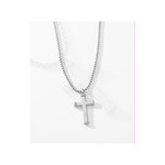 Collier FOSSIL acier inoxydable croix 55 cm - vue D2