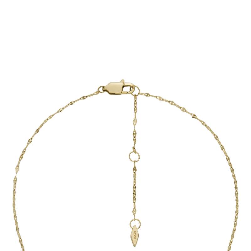Collier FOSSIL acier inoxydable doré porte photo 45 cm - vue 2