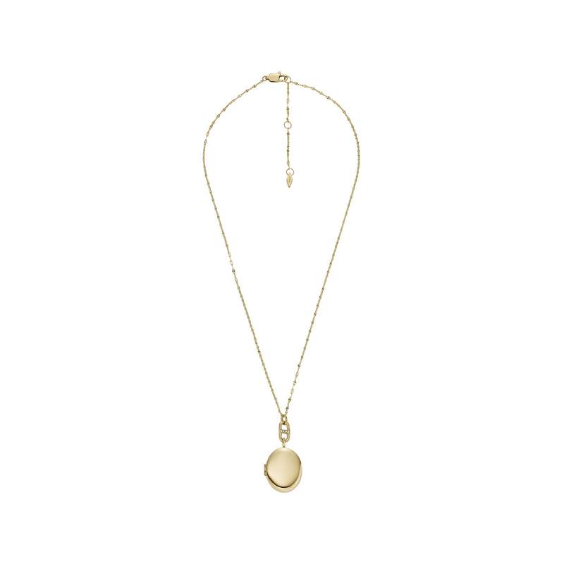 Collier FOSSIL acier inoxydable doré porte photo 45 cm - vue 3