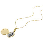 Collier FOSSIL acier inoxydable doré porte photo 45 cm - vue D1